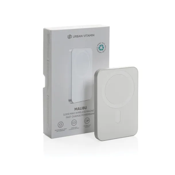  Urban Vitamin Malibu prijenosna baterija od RCS plastike/aluminija, 5 000 mAh - Urban Vitamin Srebrna