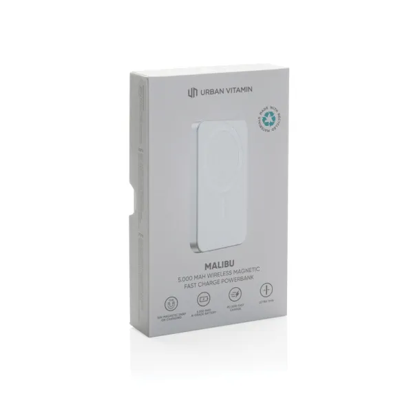  Urban Vitamin Malibu prijenosna baterija od RCS plastike/aluminija, 5 000 mAh - Urban Vitamin Srebrna