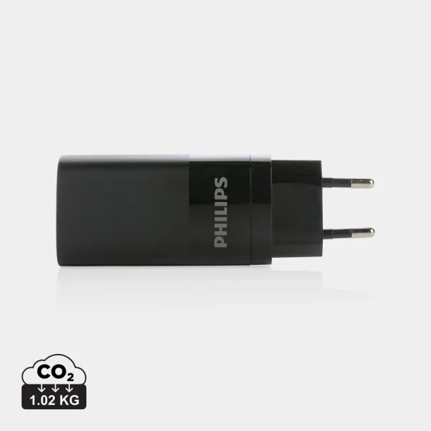  Philips Ultra fast 3-port USB wall charger 65W - Philips Black 