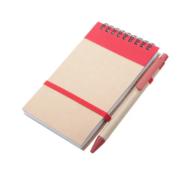 Ecocard notebook Red Natural