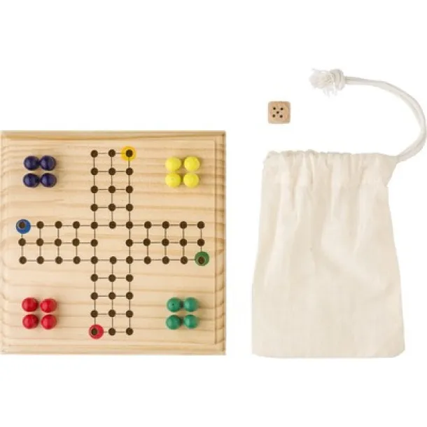  Wooden ludo game brown