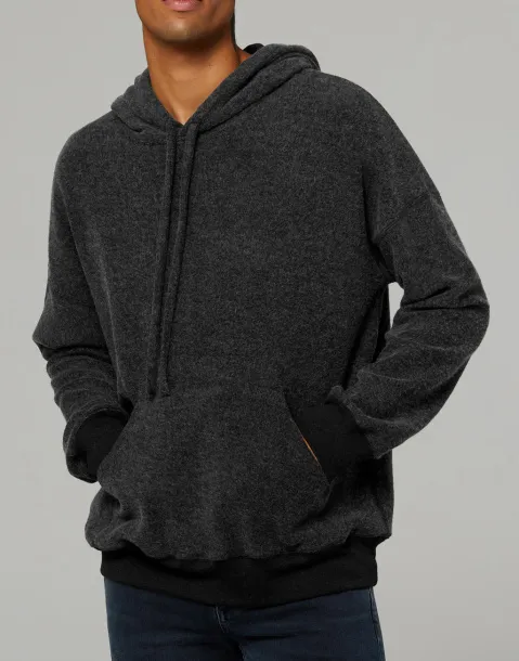  Unisex Sueded Fleece Pullover Hoodie - Bella+Canvas Black Heather