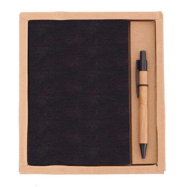 PORTO NOTE set of scrapbook and ballpoint pen Black