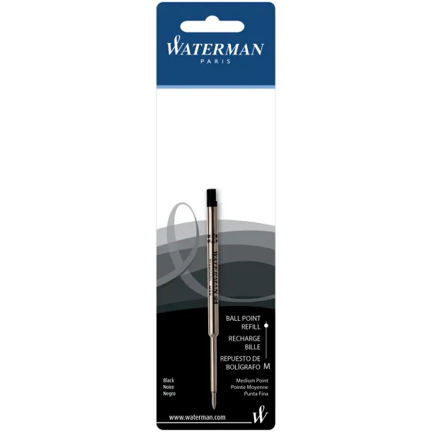 Ballpoint pen refill - Waterman Silver Solid black