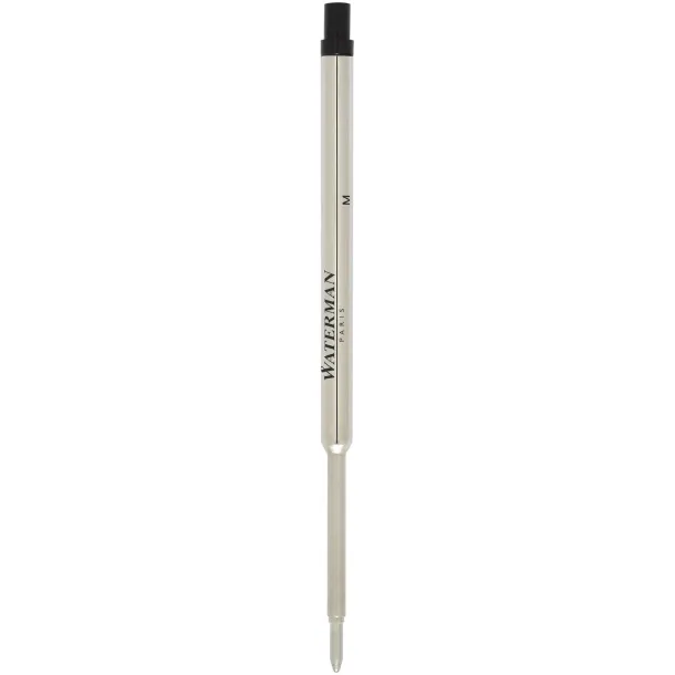 Ballpoint pen refill - Waterman Silver Solid black