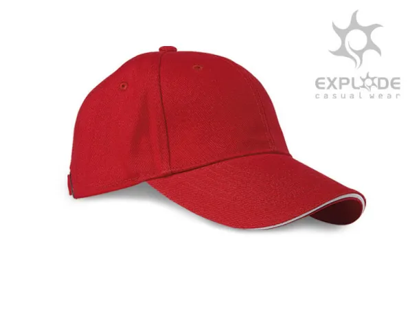 RUNNER heavy brushed sandwich cap - EXPLODE Red