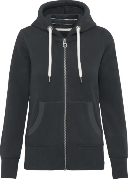  LADIES' VINTAGE ZIPPED HOODED SWEATSHIRT - Kariban Vintage Charcoal