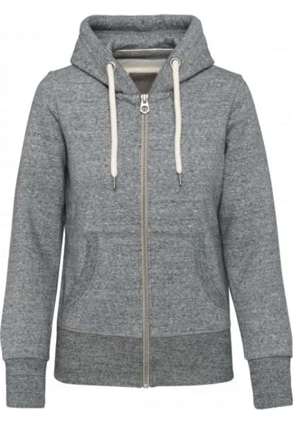  LADIES' VINTAGE ZIPPED HOODED SWEATSHIRT - Kariban Slub Grey Heather