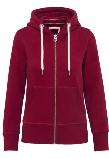  LADIES' VINTAGE ZIPPED HOODED SWEATSHIRT - Kariban Red