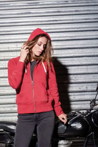  LADIES' VINTAGE ZIPPED HOODED SWEATSHIRT - Kariban Red