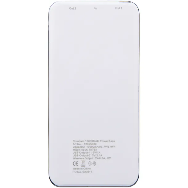 Constant 10.000 mAh wireless power bank with LED - Unbranded White