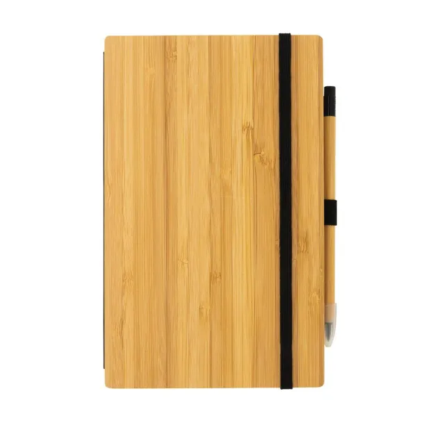  FSC® bamboo notebook and infinity pencil set - XD Collection Brown 