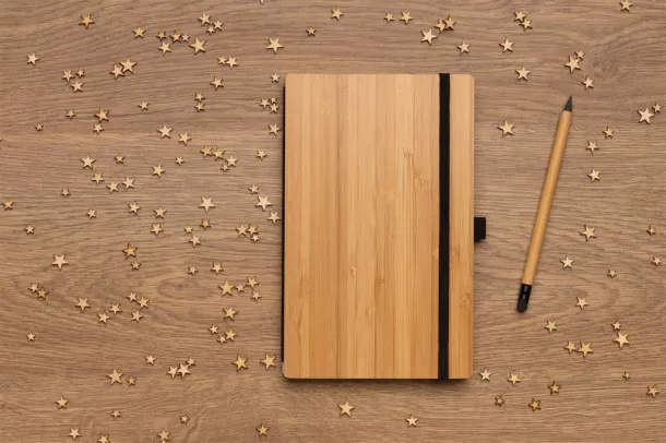  Set notes i beskonačna olovka od FSC® bambusa, A5 - XD Collection Smeđa