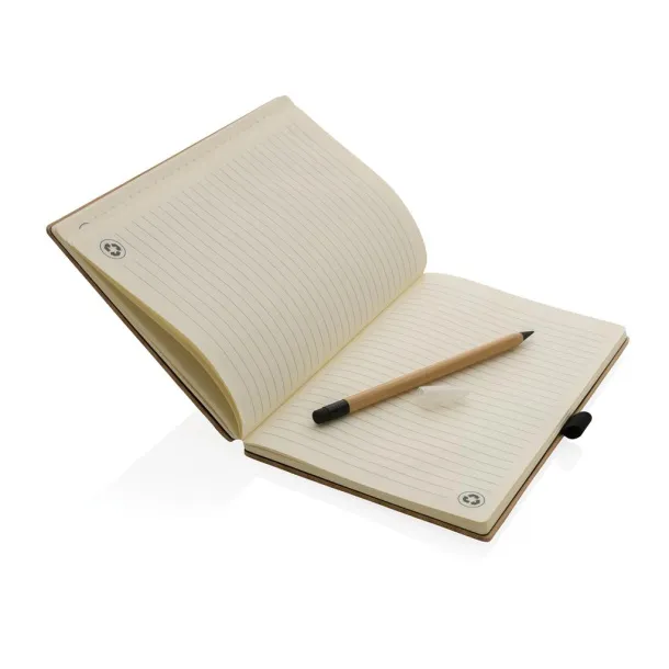  FSC® bamboo notebook and infinity pencil set - XD Collection Brown 