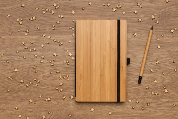  Set notes i beskonačna olovka od FSC® bambusa, A5 - XD Collection Smeđa