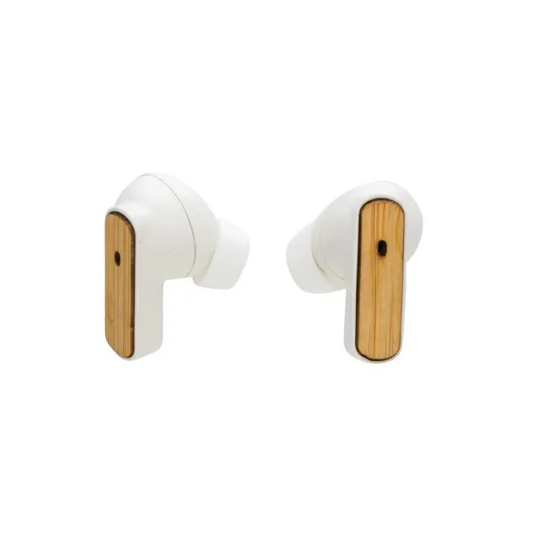  RCS recycled plastic & FSC® bamboo TWS earbuds - XD Collection White 