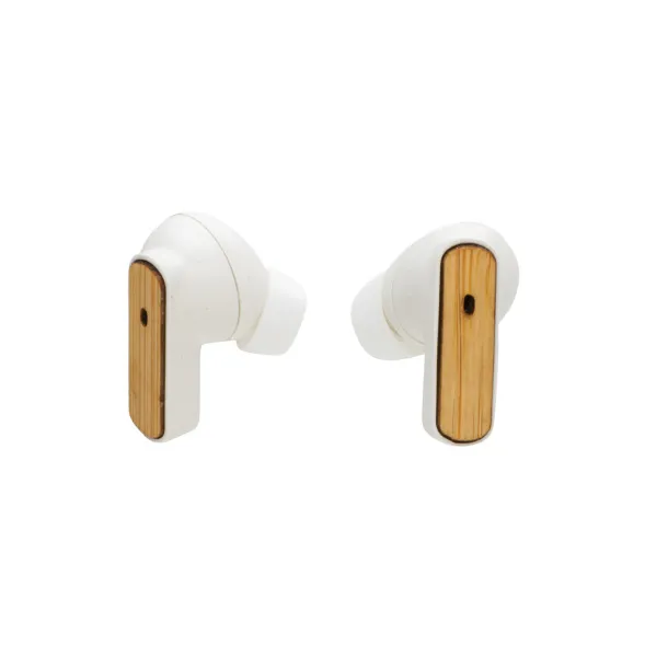  RCS recycled plastic & FSC® bamboo TWS earbuds - XD Collection White 