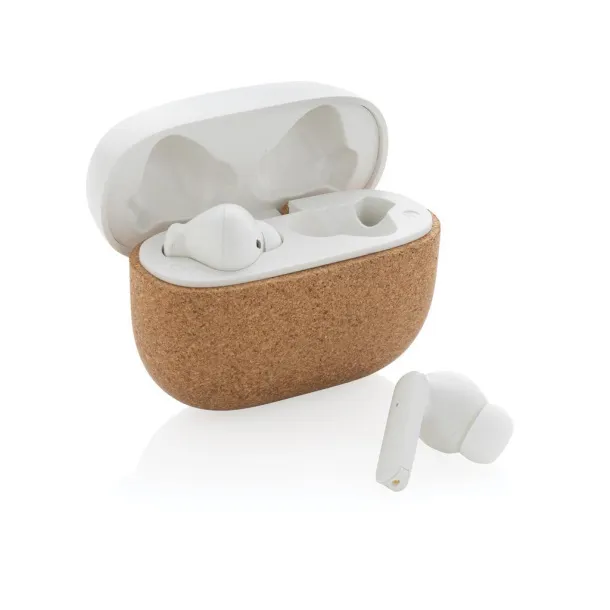  Oregon RCS recycled plastic and cork TWS earbuds - XD Xclusive Brown 