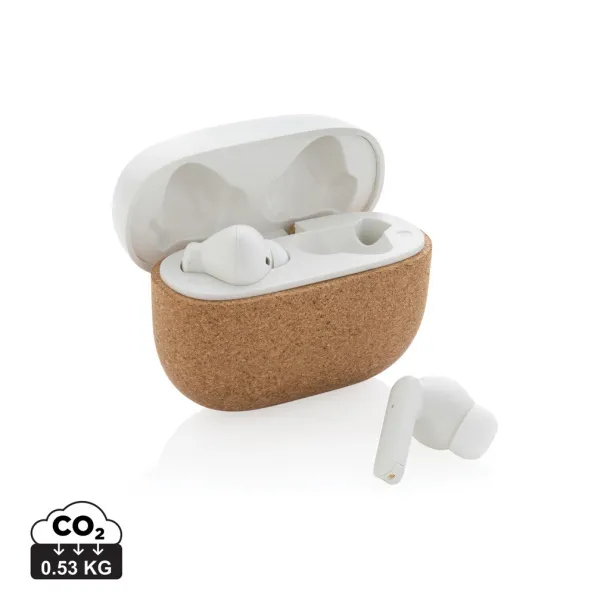  Oregon RCS recycled plastic and cork TWS earbuds - XD Xclusive Brown 