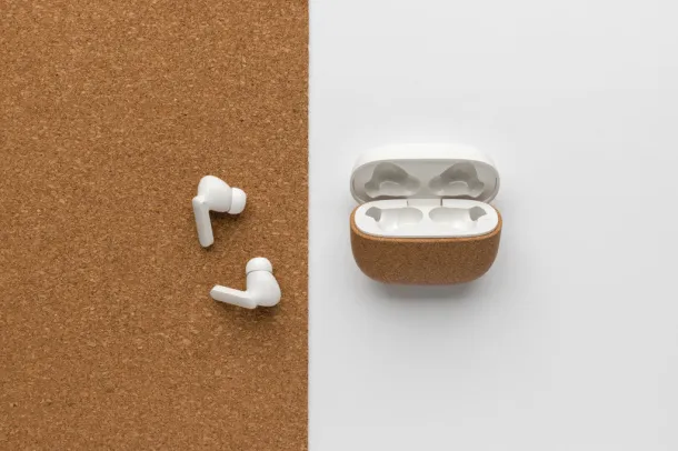  Oregon RCS recycled plastic and cork TWS earbuds - XD Xclusive Brown 