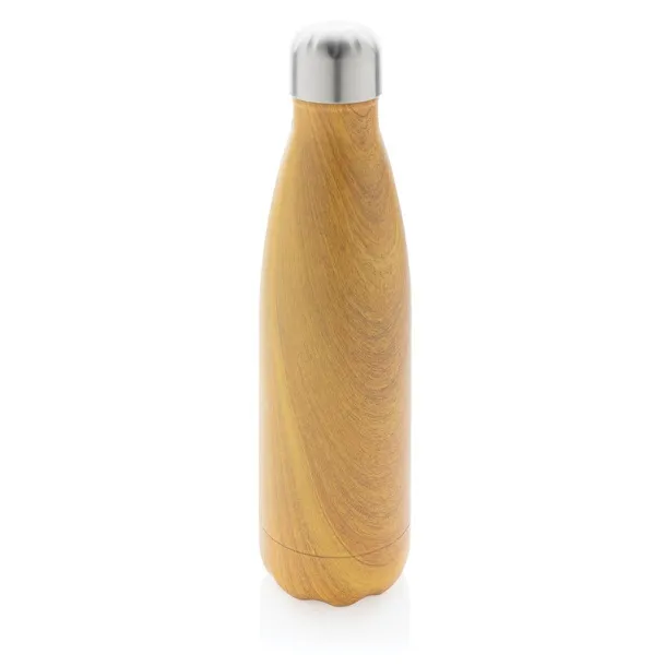  Termosica od nehrđajućeg čelika s uzorkom drva, 500 ml - XD Collection Žuta