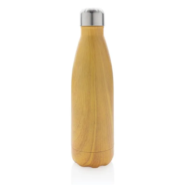  Termosica od nehrđajućeg čelika s uzorkom drva, 500 ml - XD Collection Žuta
