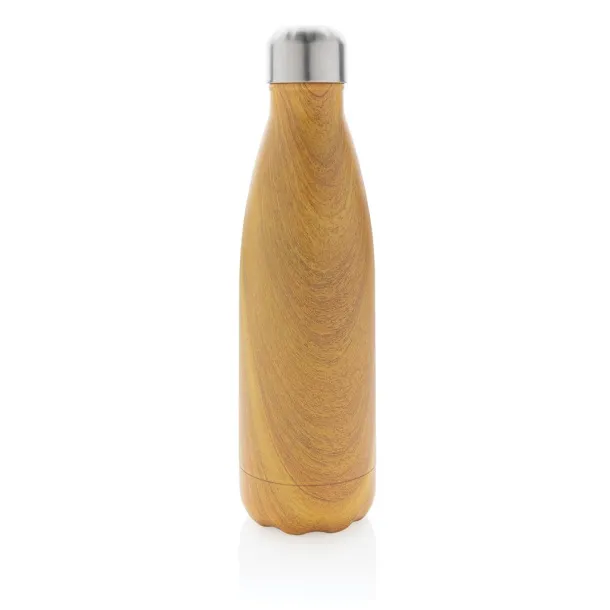  Termosica od nehrđajućeg čelika s uzorkom drva, 500 ml - XD Collection Žuta