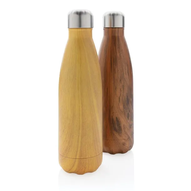  Vacuum insulated ss bottle with wood print - XD Collection Yellow 