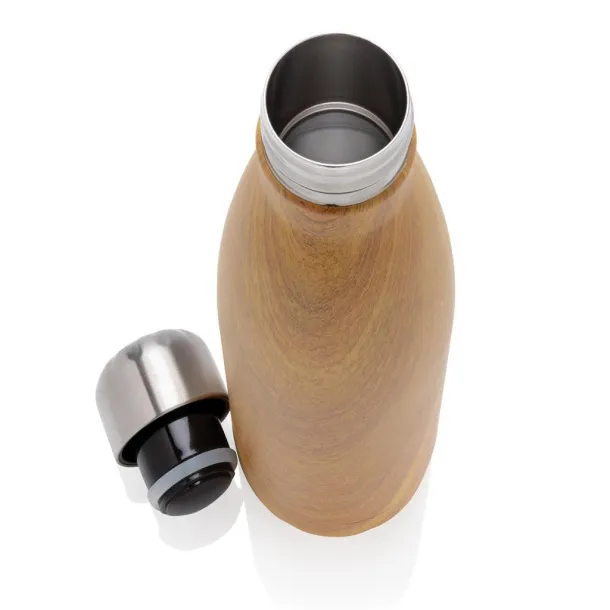 Termosica od nehrđajućeg čelika s uzorkom drva, 500 ml - XD Collection Žuta