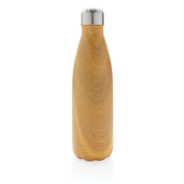  Termosica od nehrđajućeg čelika s uzorkom drva, 500 ml - XD Collection Žuta