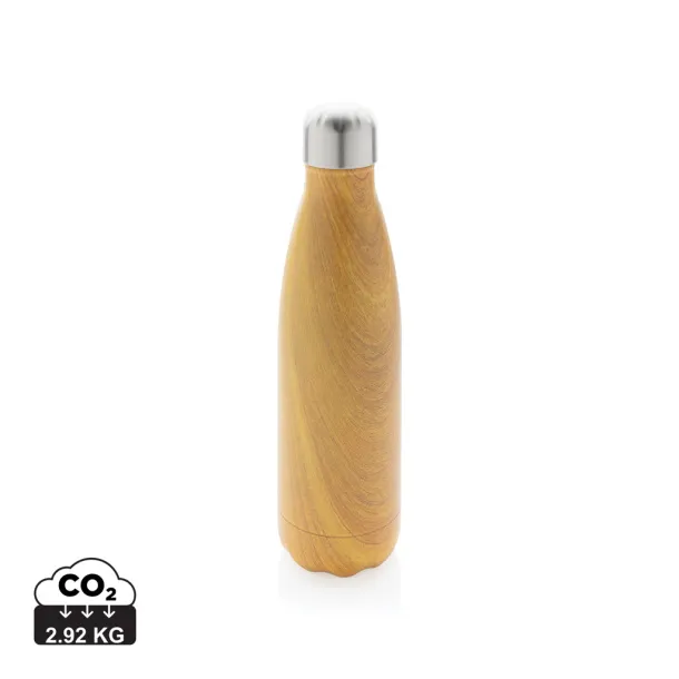  Vacuum insulated ss bottle with wood print - XD Collection Yellow 