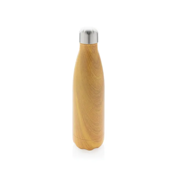  Termosica od nehrđajućeg čelika s uzorkom drva, 500 ml - XD Collection Žuta