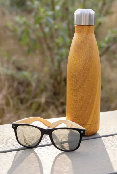  Termosica od nehrđajućeg čelika s uzorkom drva, 500 ml - XD Collection Žuta