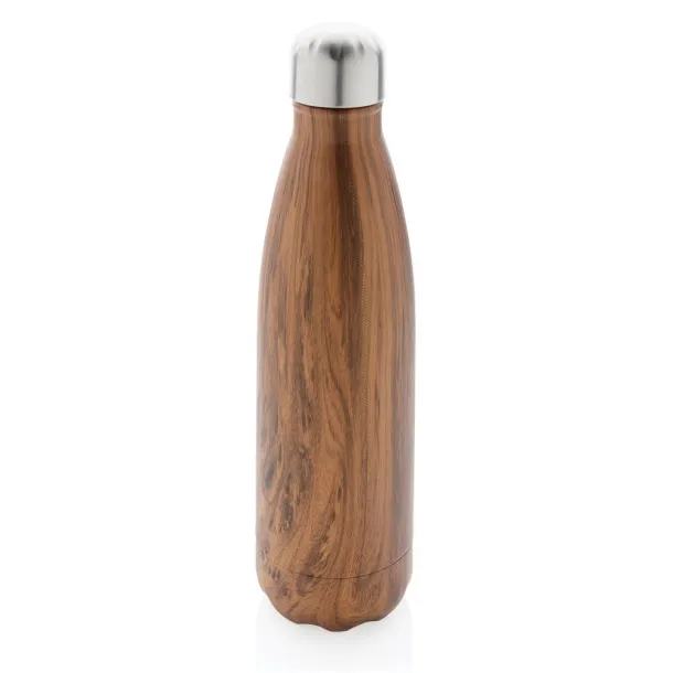  Vacuum insulated ss bottle with wood print - XD Collection Brown 