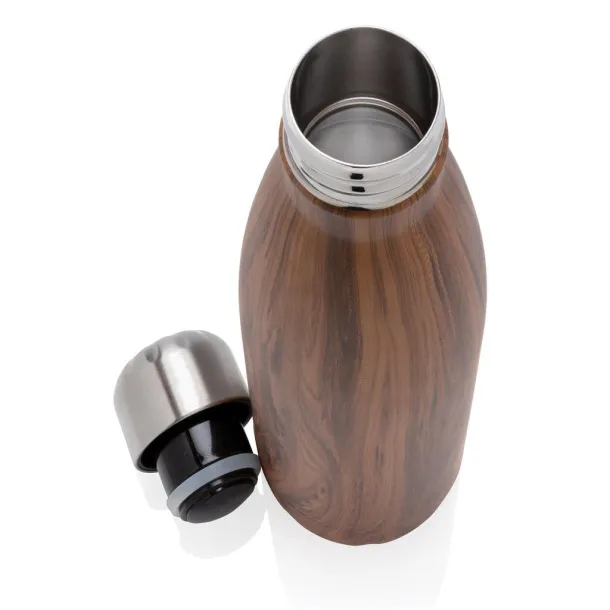  Vacuum insulated ss bottle with wood print - XD Collection Brown 