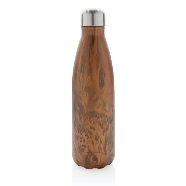  Vacuum insulated ss bottle with wood print - XD Collection Brown 