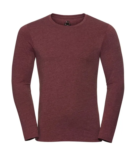  Muška majica dugih rukava, 160 g/m² - Russell  Maroon Marl