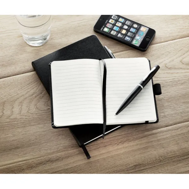 NOTAPLUS notes s kemijskom olovkom, A5 Crna