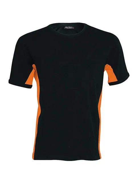 TIGER SHORT-SLEEVED TWO-TONE T-SHIRT - Kariban Black Orange