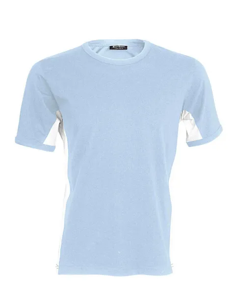 TIGER SHORT-SLEEVED TWO-TONE T-SHIRT - Kariban Sky blue White