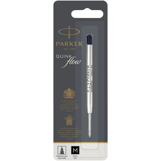 Quinkflow ballpoint pen refill - Parker Silver Solid black