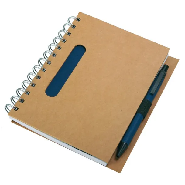 ECO notebook with clean pages 150x175 / 140 pages with pen Dark Blue