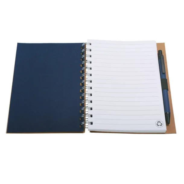 ECO notebook with clean pages 150x175 / 140 pages with pen Dark Blue