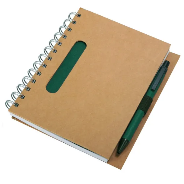 ECO notebook with clean pages 150x175 / 140 pages with pen Green