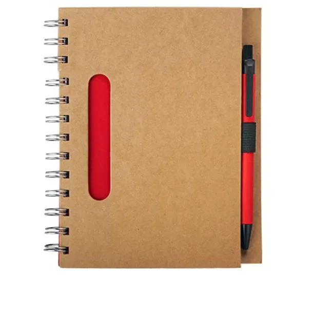 ECO notebook with clean pages 150x175 / 140 pages with pen Red