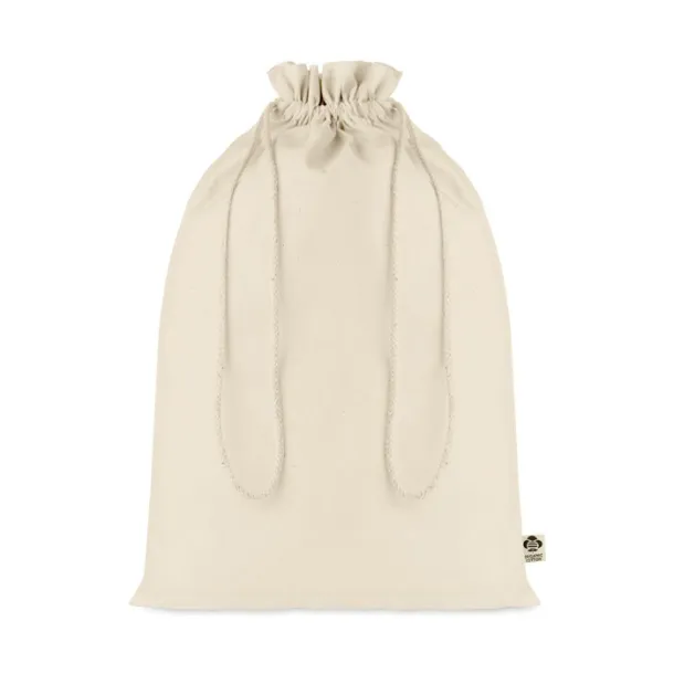 AMBER LARGE Large organic cotton gift bag Beige