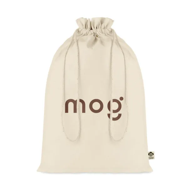 AMBER LARGE Large organic cotton gift bag Beige