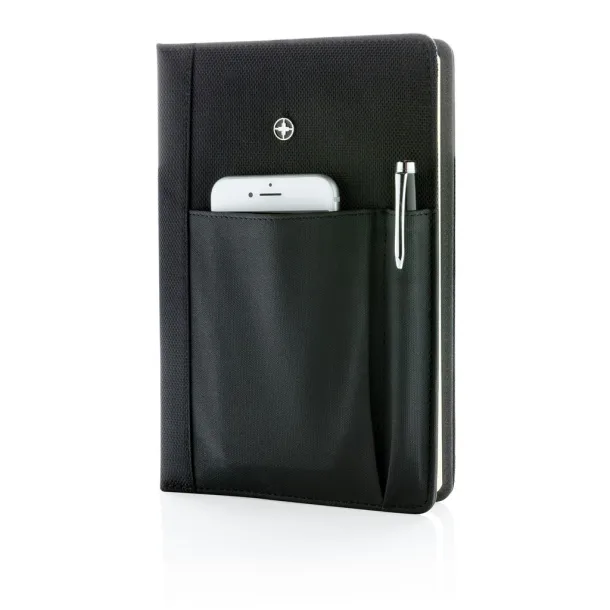  Swiss Peak refillable notebook and pen set - Swiss Peak Black 