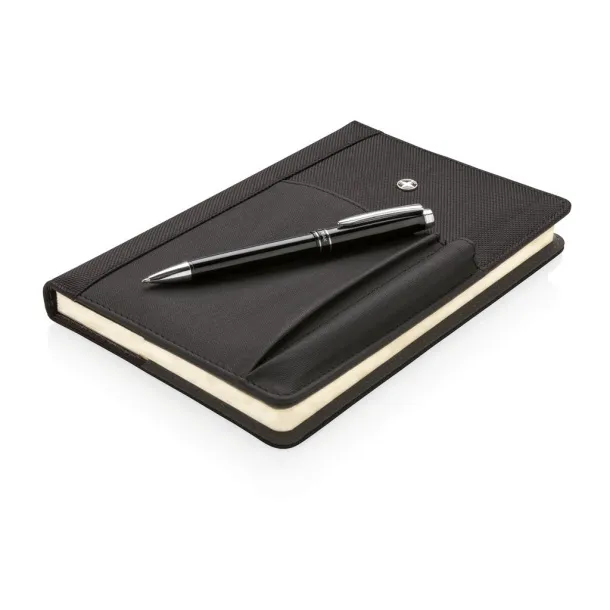  Swiss Peak refillable notebook and pen set - Swiss Peak Black 