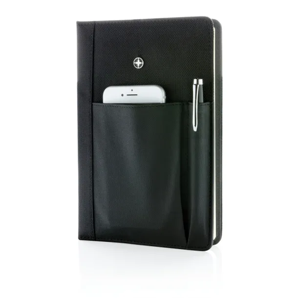  Swiss Peak refillable notebook and pen set - Swiss Peak Black 